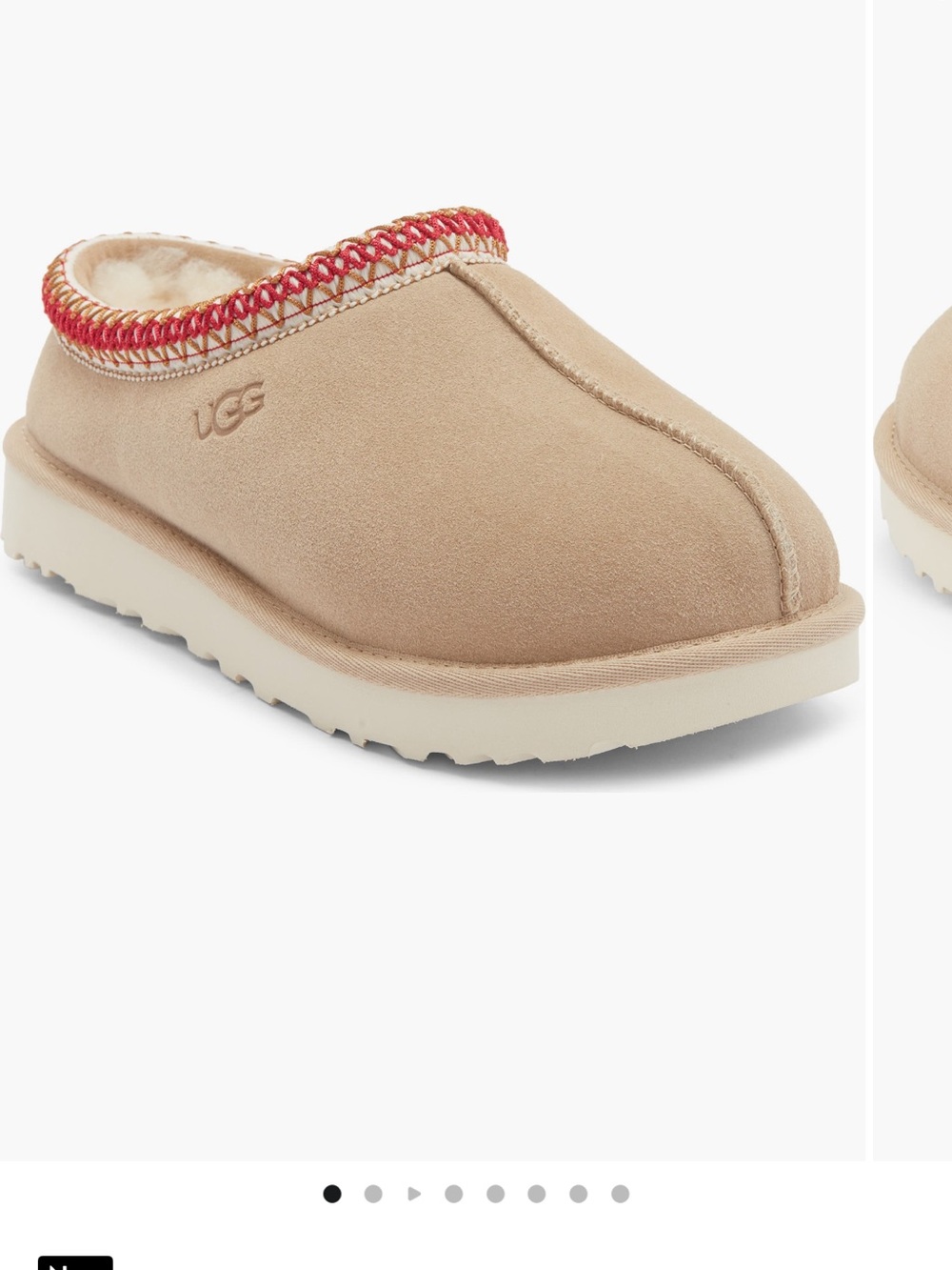 Ugg Tasman II Slipper, Sand / Dark Cherry, Size 7